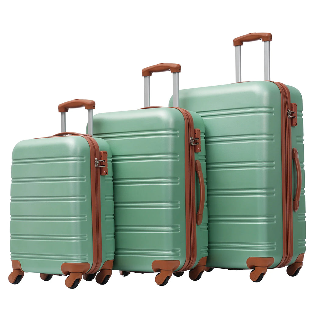 Crtynell 3 Piece Luggage Set Hardside Spinner Suitcase with TSA Lock 20" 24" 28" Available