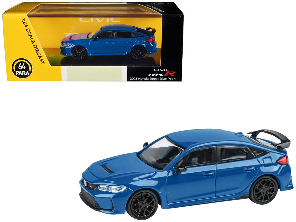 Diecast 2023 Honda Civic Type R FL5 Boost Blue Pearl 1/64 Diecast Model Car by Paragon Models