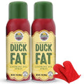 Cornhusker Kitchen Gourmet Duck Fat Spray Cooking Oil 2 Pack Bundle with Deco Chef Pair of Red Heat Resistant Oven Mitt