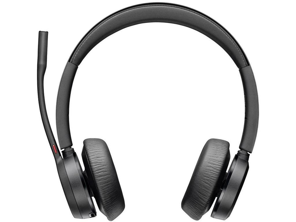 Poly Voyager 4320 USB-A Headset - Siri, Google Assistant - Stereo, Mono - USB Type A, USB Type C - Wireless - Bluetooth - 300 ft - 20 Hz - 20 kHz - On-ear - Binaural - Ear-cup - 4.92 ft Cable - Ele...
