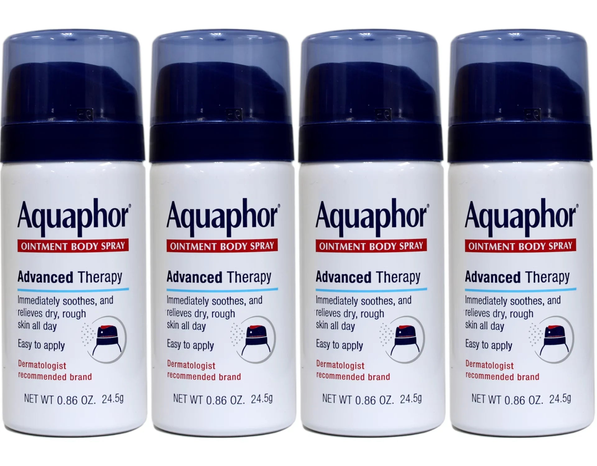 Aquaphor Ointment Body Spray Advanced Therapy Travel Size 0.86 oz Pack of 4