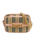 Pre-owned BURBERRY 1983 Knight Check Link Crossbody Camera Bag Light Pink
