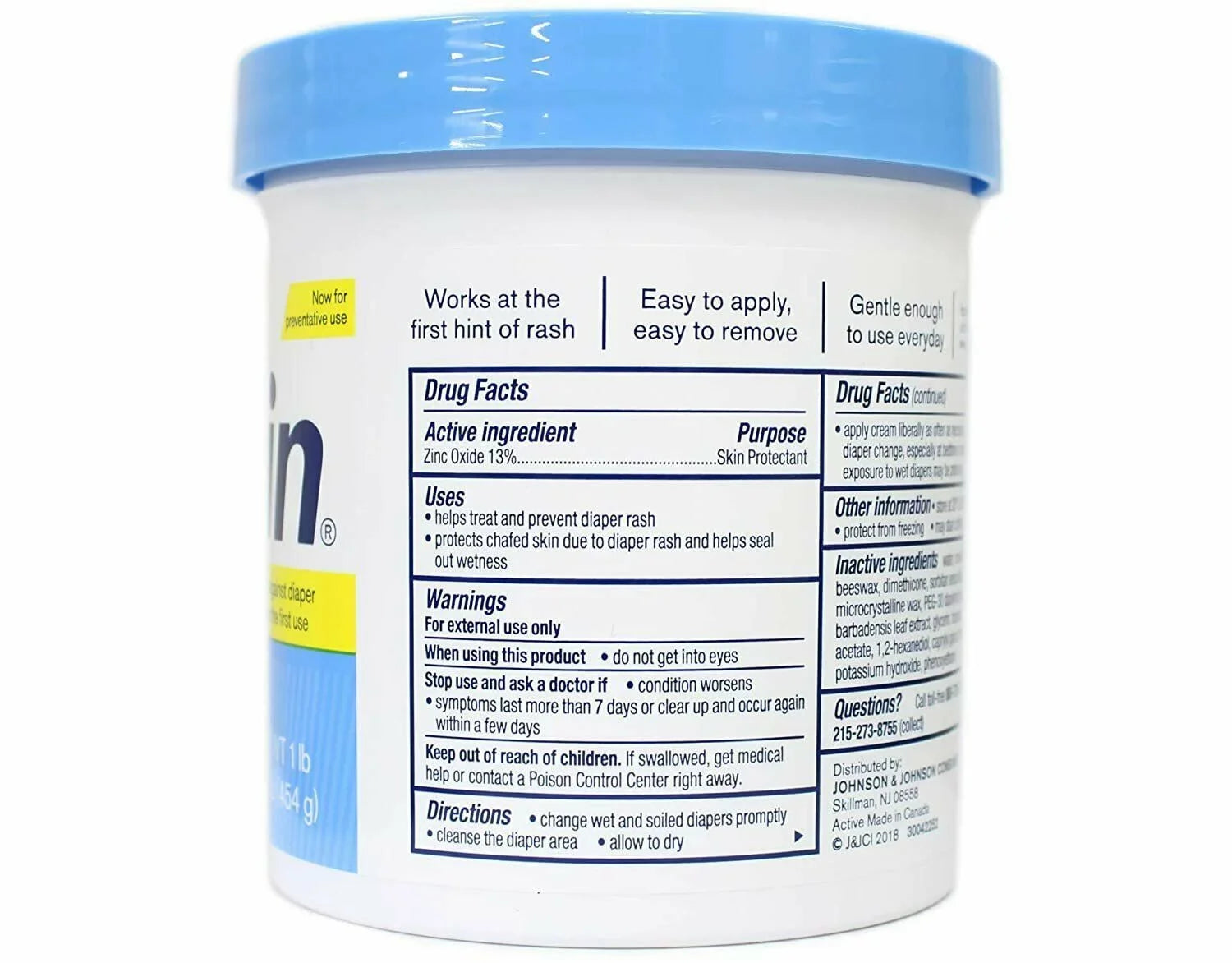 Desitin Rapid Relief Diaper Rash Remedy Fragrance-Free Cream, 16 oz, - 4 Pack
