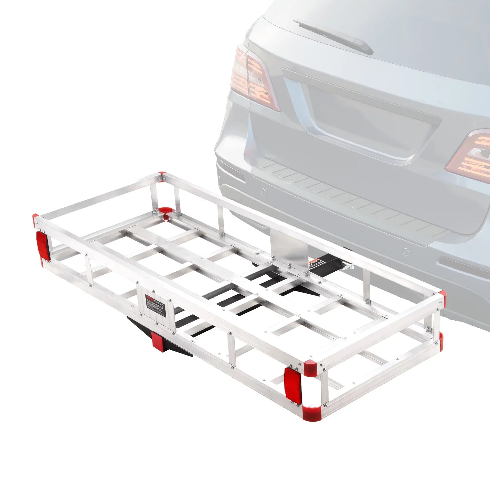 BENTISM Hitch Mount Cargo Carrier 47 x 20 x 6 in 500lb Aluminum Corrosion-Resistant Fits 2" Receiver Cargo Basket for SUVs Sedans Vehicles