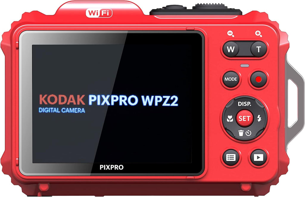 Kodak PIXPRO WPZ2 Digital Camera (Red)+ Extra Battery + LED - 32GB Kit