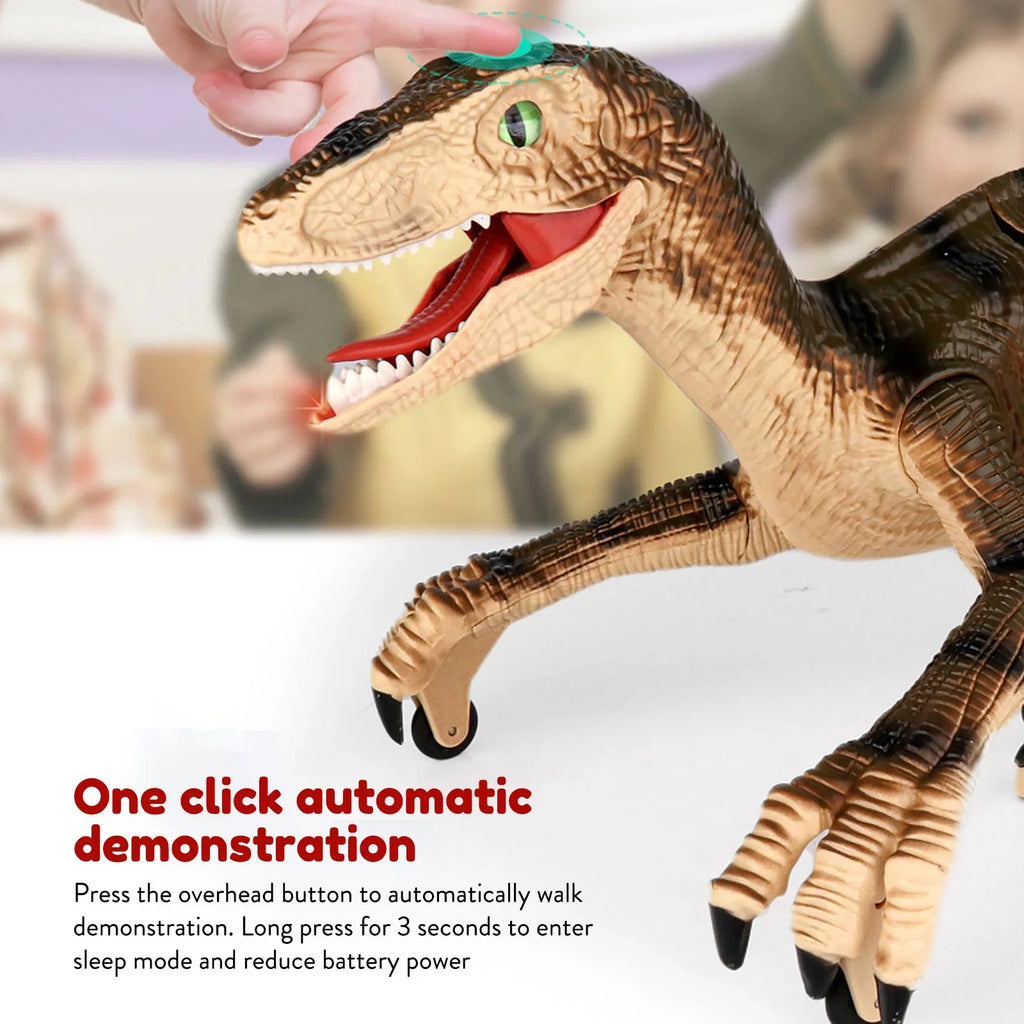 Remote Control Dinosaur Toys with Light up 3D Eyes, Shaking Head, Roaring Sounds, Walking Dinosaur Toy Gift for Kids Age 3-12 Years