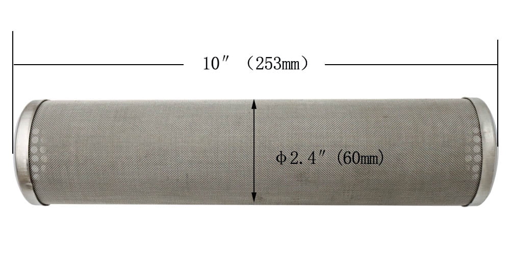 TECHTONGDA Front Liquid Filter Housing 10 inch Filter 1 inch NPT for Whole House Liquid Purification 304 Stainless Steel 8000L/h