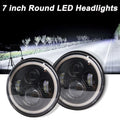 7" Inch Round LED Headlights Halo Angle Eyes For Jeep Wrangler TJ CJ JK LJ