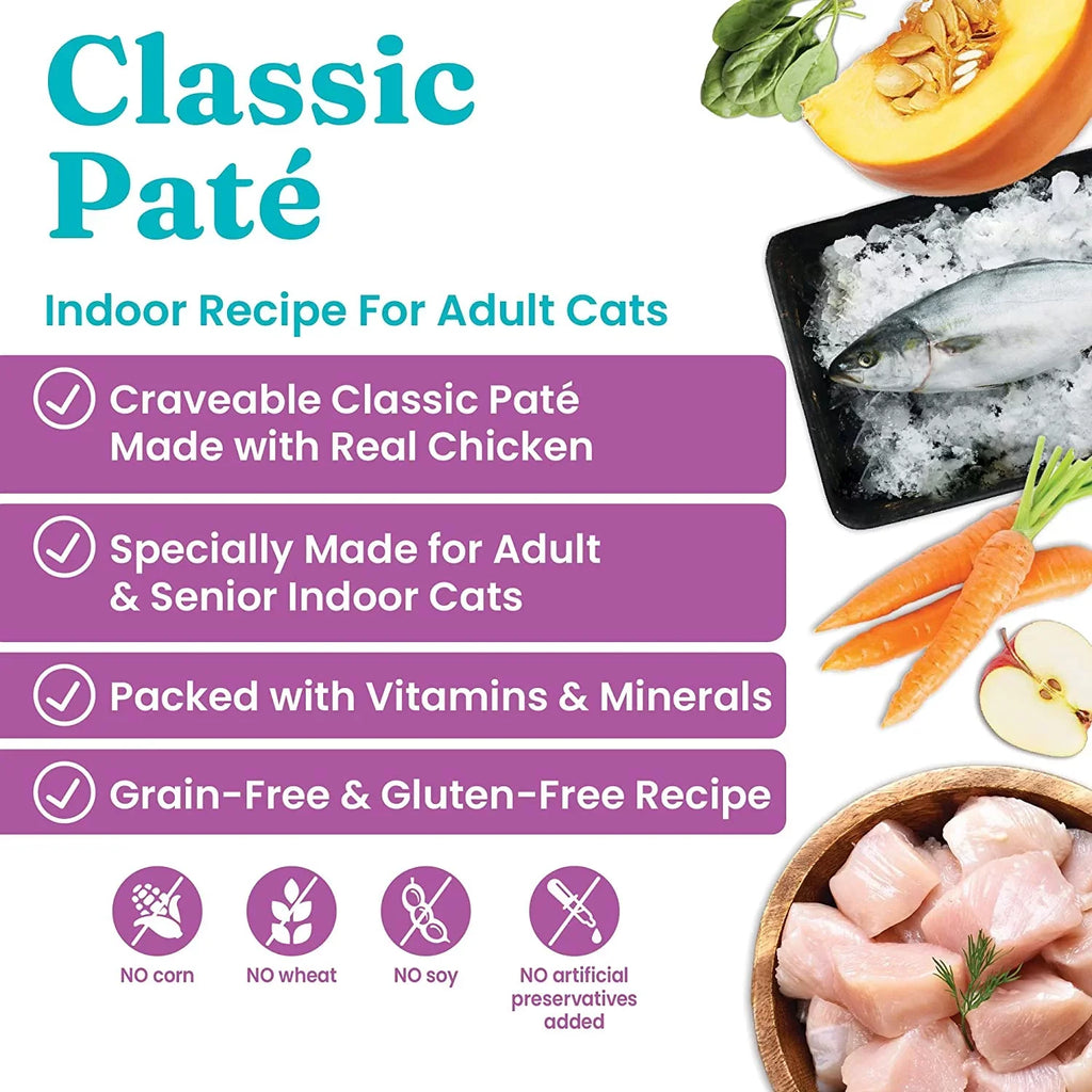 Solid Gold Wet Cat Food Pate for Adult & Senior Cats - Made with Real Chicken - High Protein Grain Free Wet Cat Food for Healthy Digestion, Skin and Coat & Sensitive Stomach - 3oz (24 Count)