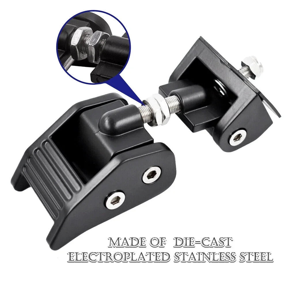 Jahy2Tech Set of 2 Black Front Hood Latch Lock Catch for Jeep Wrangler JK 07-18 - Increased Vehicle Protection