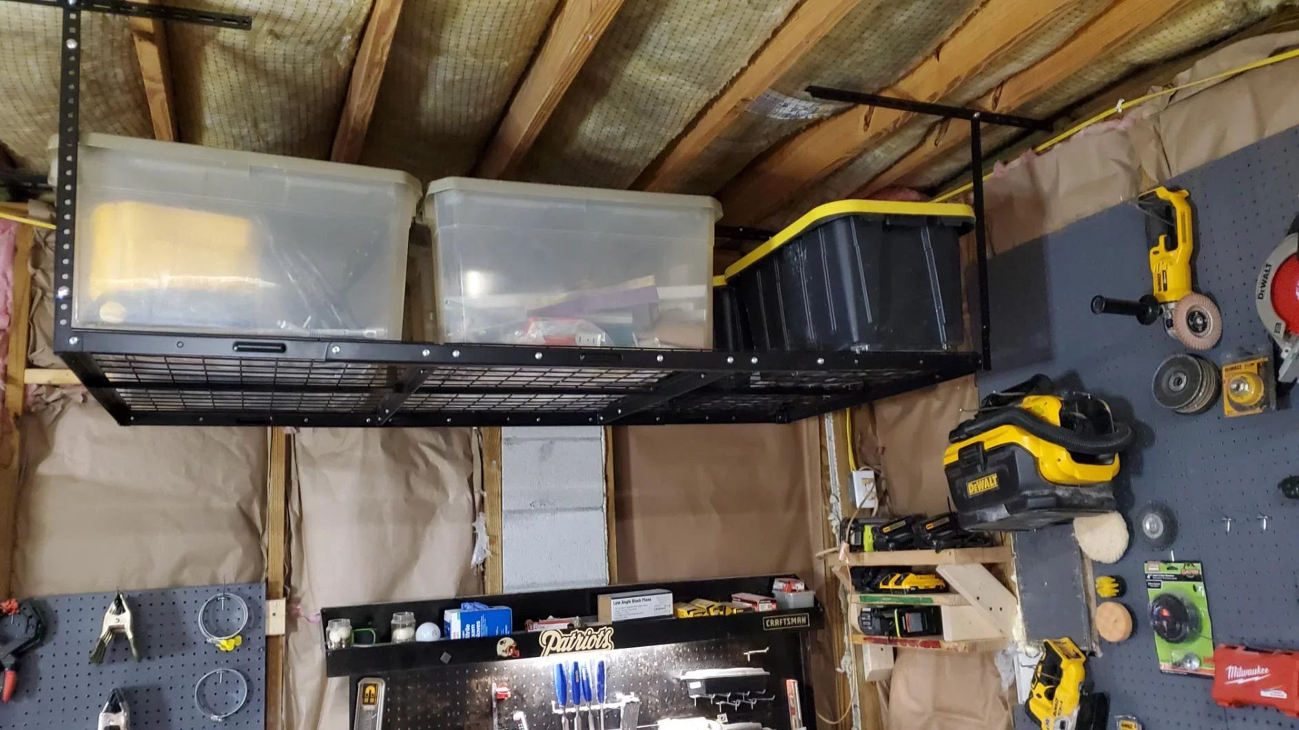 Kojem 72" x 36" Overhead Garage Storage Rack Adjustable Organization Heavy Duty Metal Garage Ceiling Storage Racks 22" - 40"