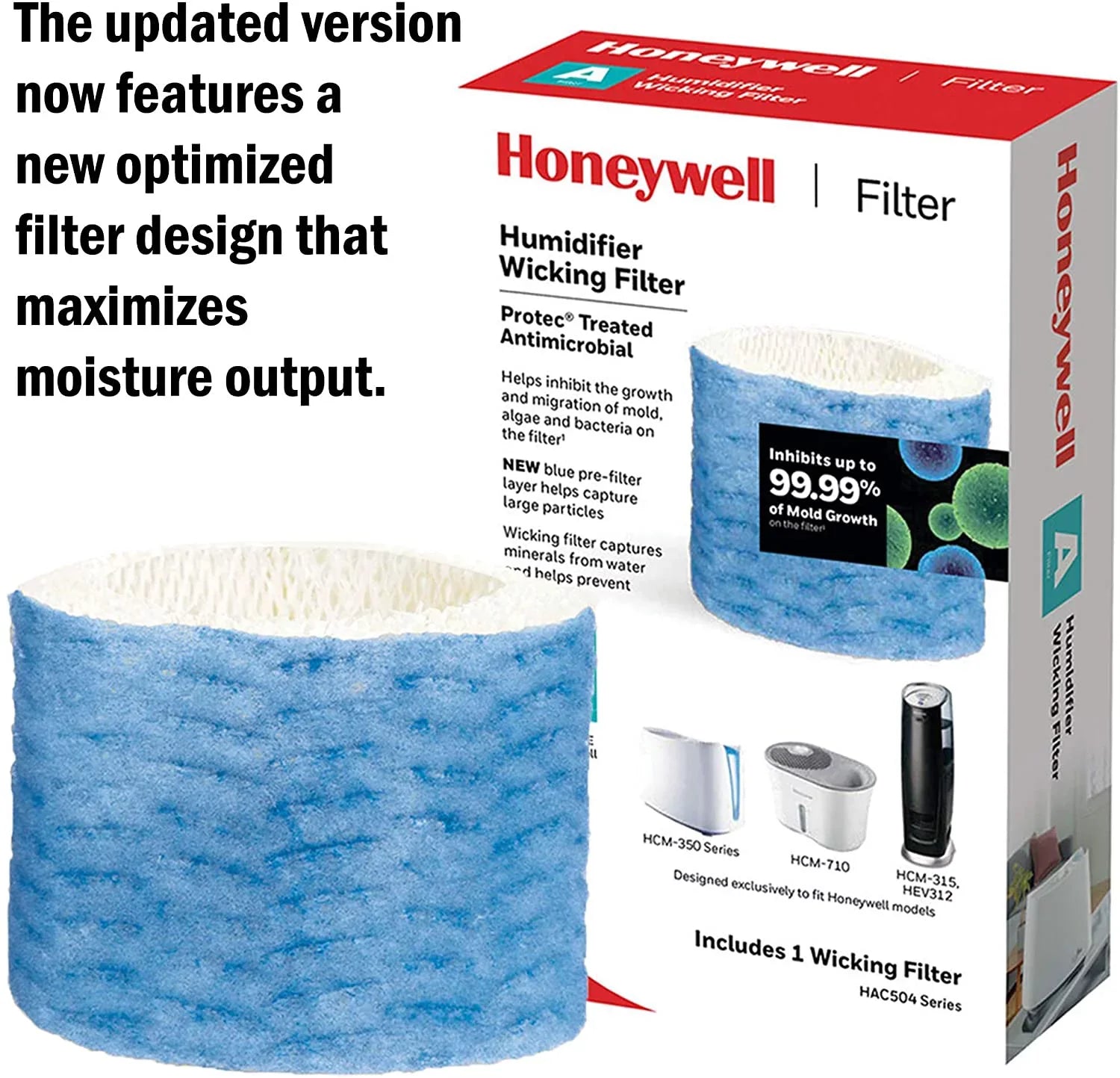 Honeywell HAC-504 Series Humidifier Replacement, Filter A - 2 Filters (Updated Version) Bundled with.
