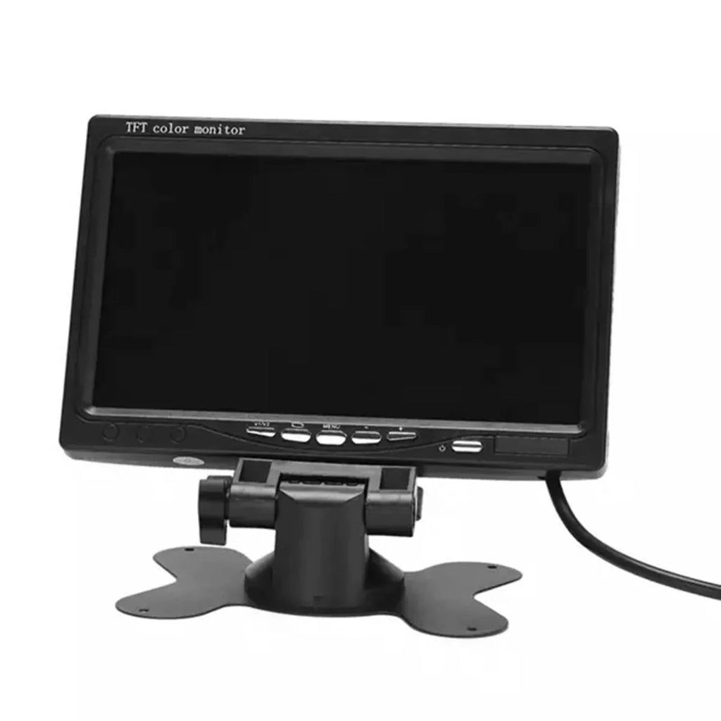 Aibecy 7 Inch HD Monitor Display Display TFT Car Monitor Monitor HD 1024x600 Display AV Input Built-in Speaker For Trucks Bus RV Trailer Reverse Rear View Backup Camera
