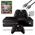 Xbox One Original 500GB Gaming Console Black HDMI Cable 2 Controller Included With GTA V Game BOLT AXTION Bundle Like New