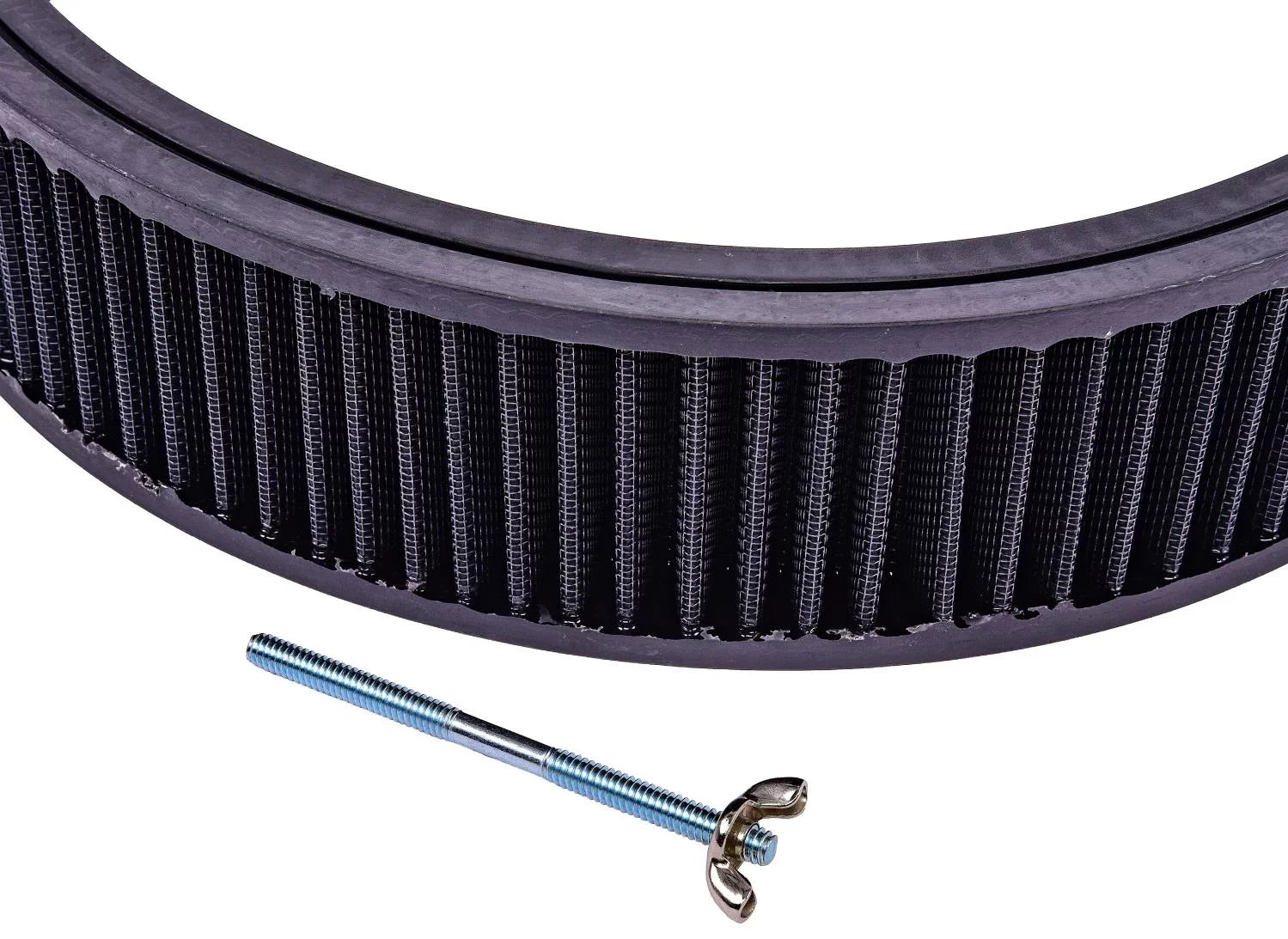 JEGS 500064 Air Cleaner Assembly 14 in. D x 3 in. H Filter Black Powder Coated F