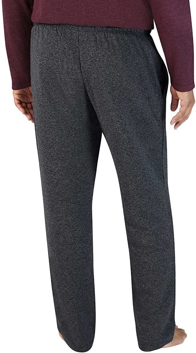 Eddie Bauer Men's 2-Piece Pajama PJ Sleep Lounge Set ((burgundy top / charcoal gray bottom, Medium)
