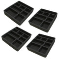 Polar Whale 4 Piece Desk Drawer Organizers Tray Non-Slip Liquid Insert for Office Home Shop Garage 12 X 10.5 X 2 Inches Black 8 Compartments Extra Deep Set of 4