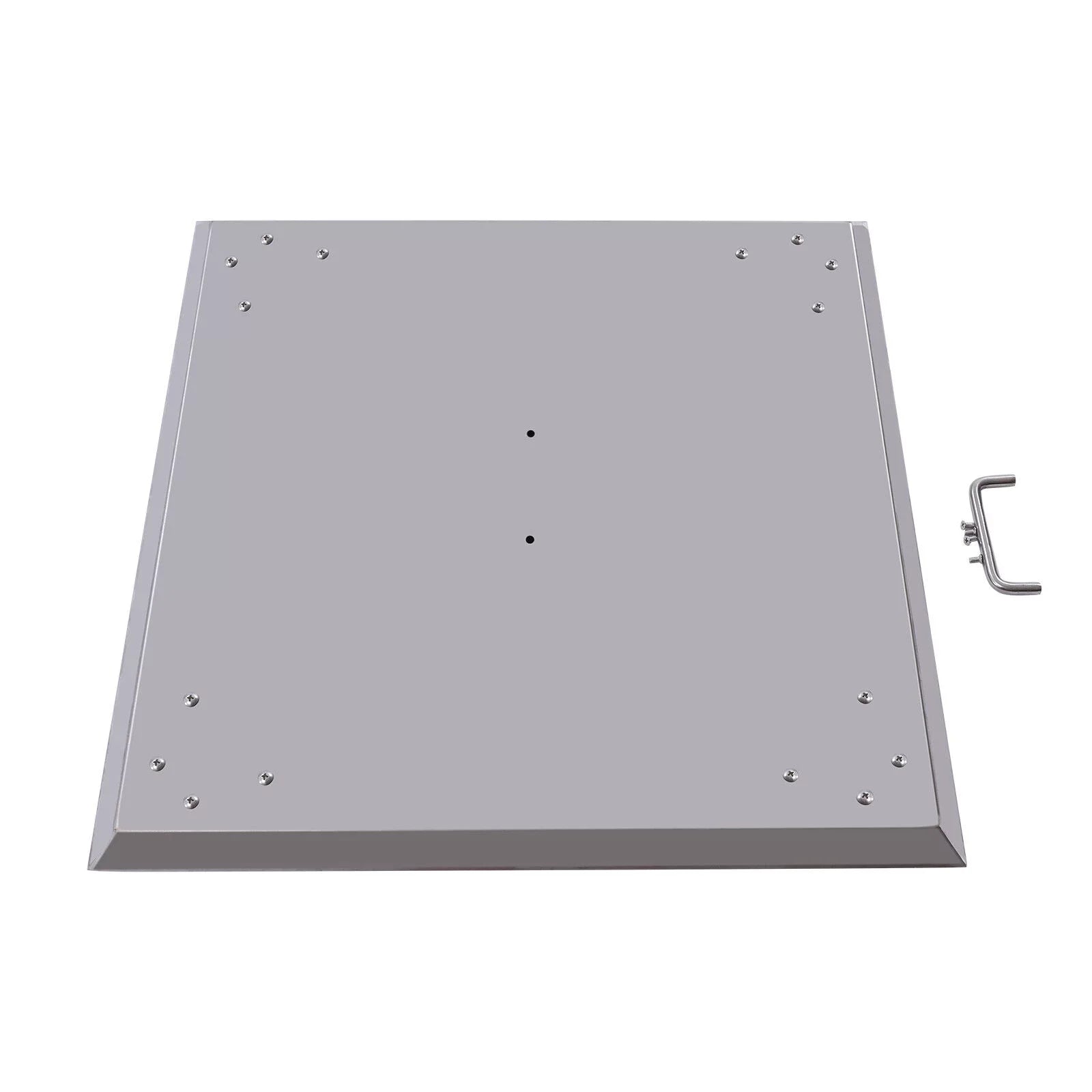 Miumaeov Square Fire Pit Burner Cover to Push Heat Down and Out Fire Pit Heat Deflector 24*24in with Foldable Legs Stainless Steel