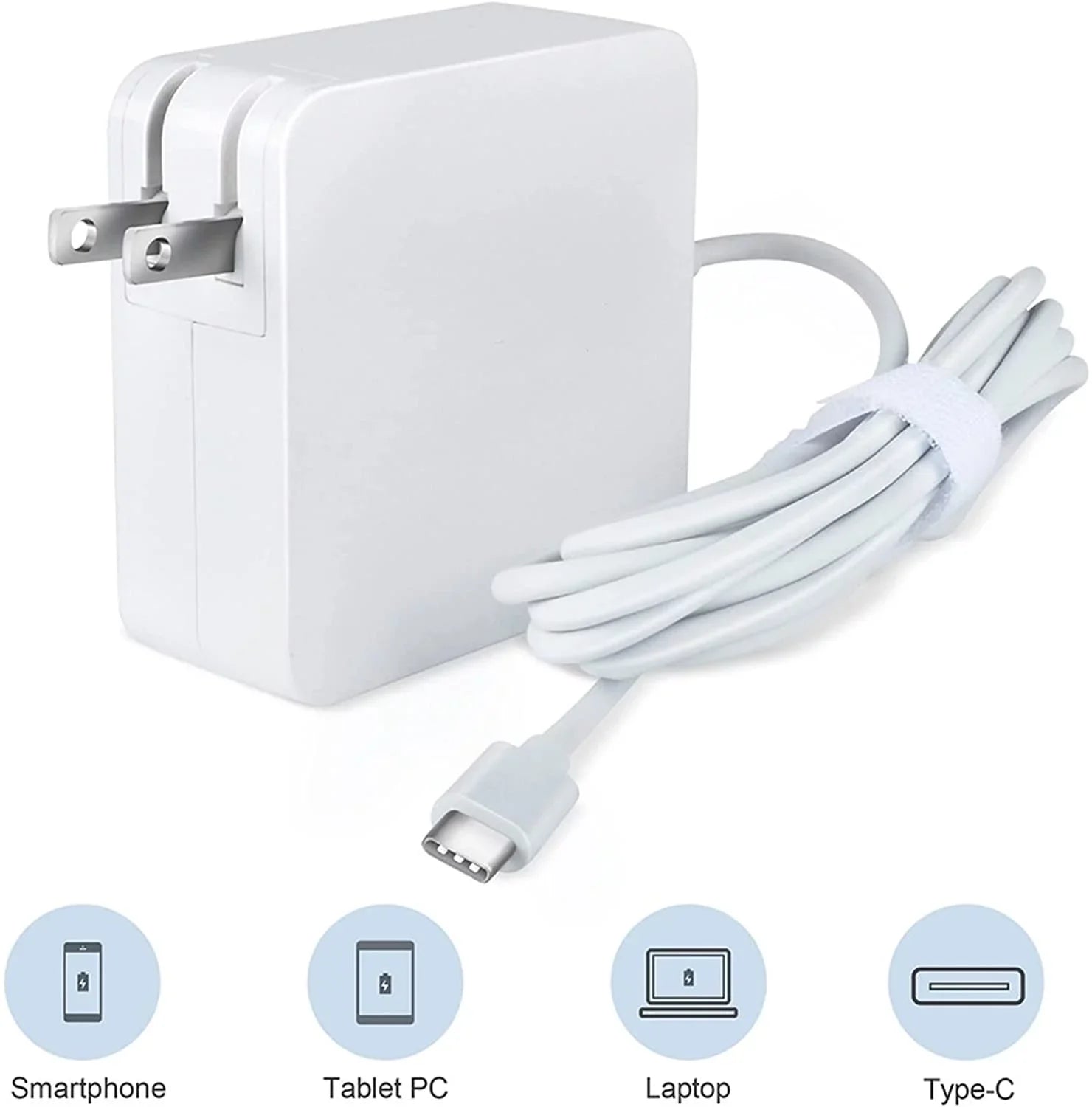 K-MAINS White 5ft 65W Type-C USB-C AC Adapter Charger Replacement for ThinkPad Yoga 11e Chromebook (4th Gen) 20HY 20HW