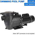 iMeshbean In-ground Swimming Pool Pump, 1.5HP Motor 110V-230V, 6000GPH, Head Max 69FT, for Above Ground Swimming Pool and Inground Pool Liquid Circulation, w/ Strainer Basket