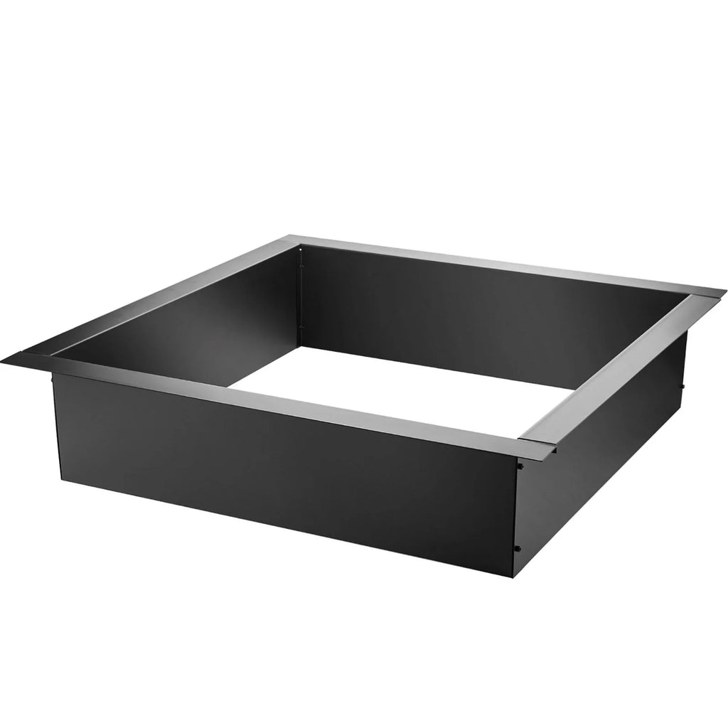 BENTISM Fire Pit Ring, 36" Square Fire Pit Insert, Heavy Duty Steel Fire Ring, DIY Bonfire Liner with Tongs Insert with Simple Installation for Outdoor, Patio, Backyard