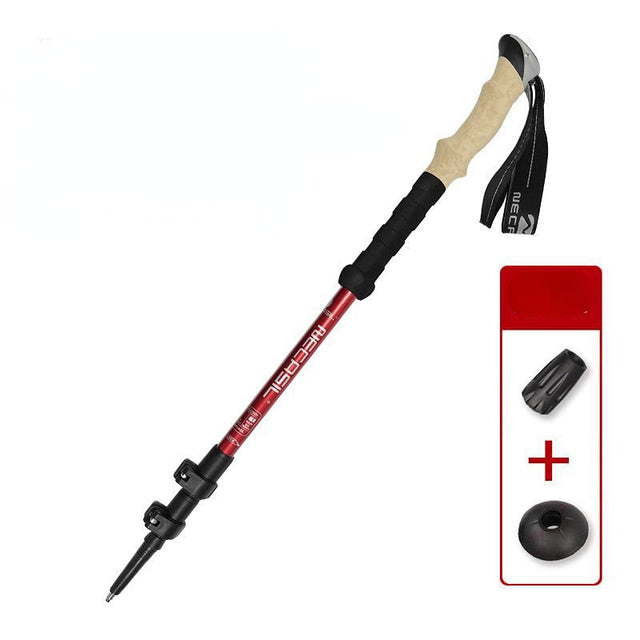 135cm aluminum outdoor hiking anti shock walking sticks telescopic trekking climbing poles ultralight walking canes