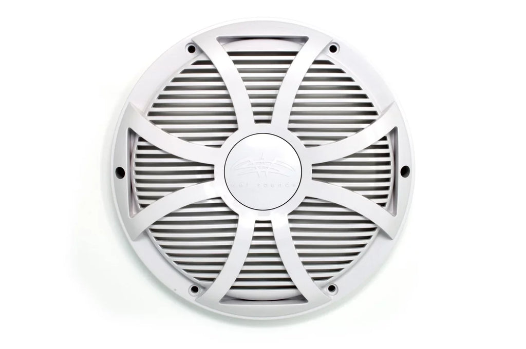 Wet Sounds Revo 12" Subwoofer & Grill - White Subwoofer & White Closed Face SW Grill - 4 Ohm