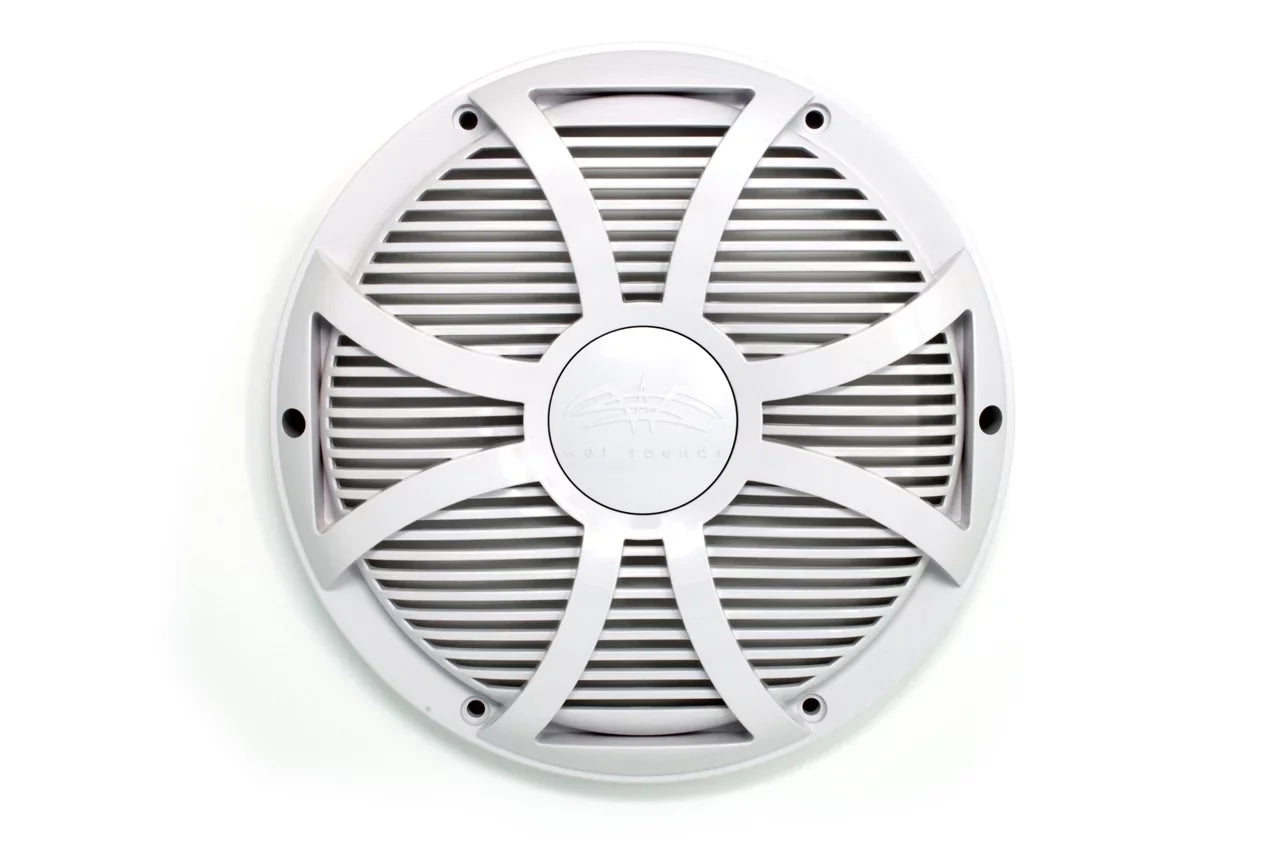Wet Sounds Revo 12" Subwoofer & Grill - White Subwoofer & White Closed Face SW Grill - 4 Ohm