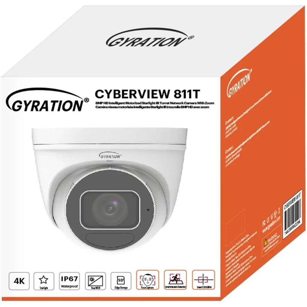 Gyration CYBERVIEW 811T 8 Megapixel Indoor/Outdoor HD Network Camera, Color, Turret