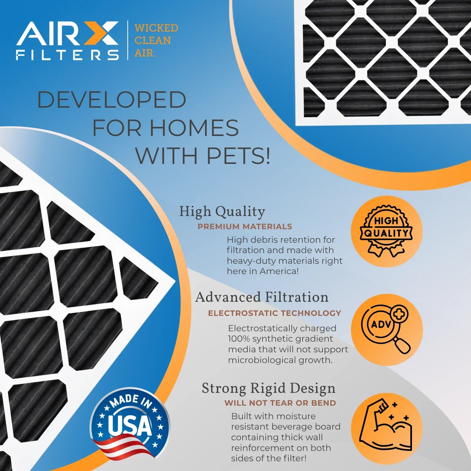 24x30x1 Air Filter Odor Eliminator Carbon Filter MERV 8 Comparable to MPR 700 & FPR 5 AC HVAC Premium USA Made 24x30x1 Furnace Filters by AIRX FILTERS WICKED CLEAN AIR. 6 Pack