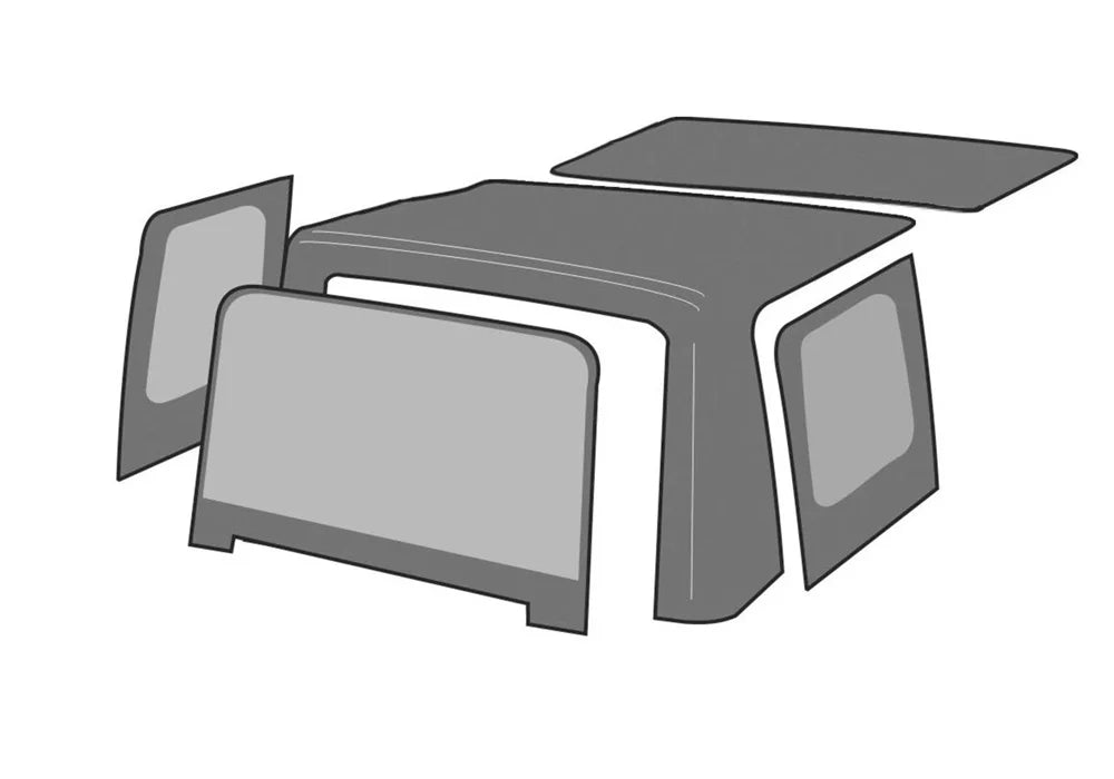 Rampage by RealTruck 98635 Factory Replacement Soft Top For 1986-1994 Suzuki Samurai, Black Diamond W/Tinted Windows