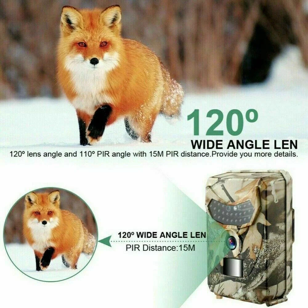Trail Camera 12MP 1080P Deer Game Cam No Glow Night Vision Hunting Wildlife Camera Fluid Hunting Trail Monitors for Deer Hunting Accessory Cam 0.2S Trigger Speed Time Lapse Field Camera