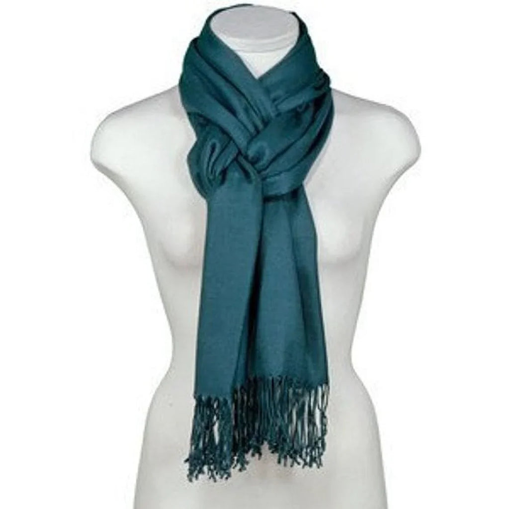 Set of 10 Teal Pashmina Scarf Shawl, Bridesmaid Shawl, Bridal Wrap, Wedding Shawl