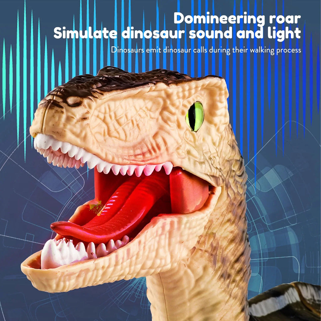 Remote Control Dinosaur Toys with Light up 3D Eyes, Shaking Head, Roaring Sounds, Walking Dinosaur Toy Gift for Kids Age 3-12 Years