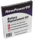 Amazon Fire HD 7" 4th Generation Battery Replacement Kit with Tools, Video Instructions, Extended Life Battery and Full One Year Warranty