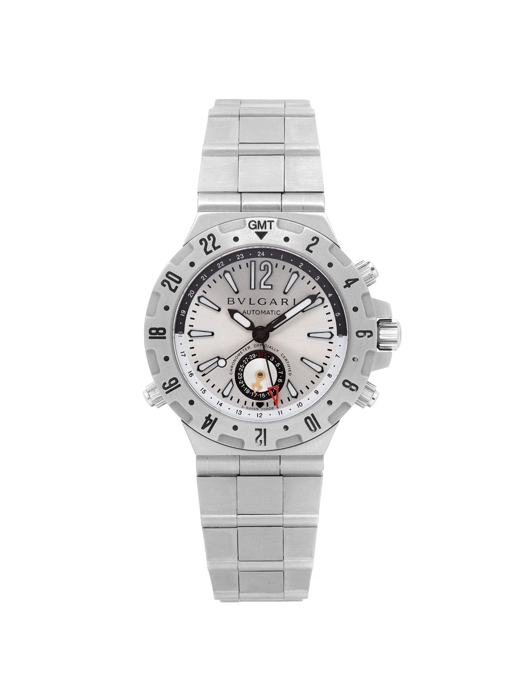 Bvlgari Diagono Professional GMT 40mm Steel Automatic Mens Watch GMT40S