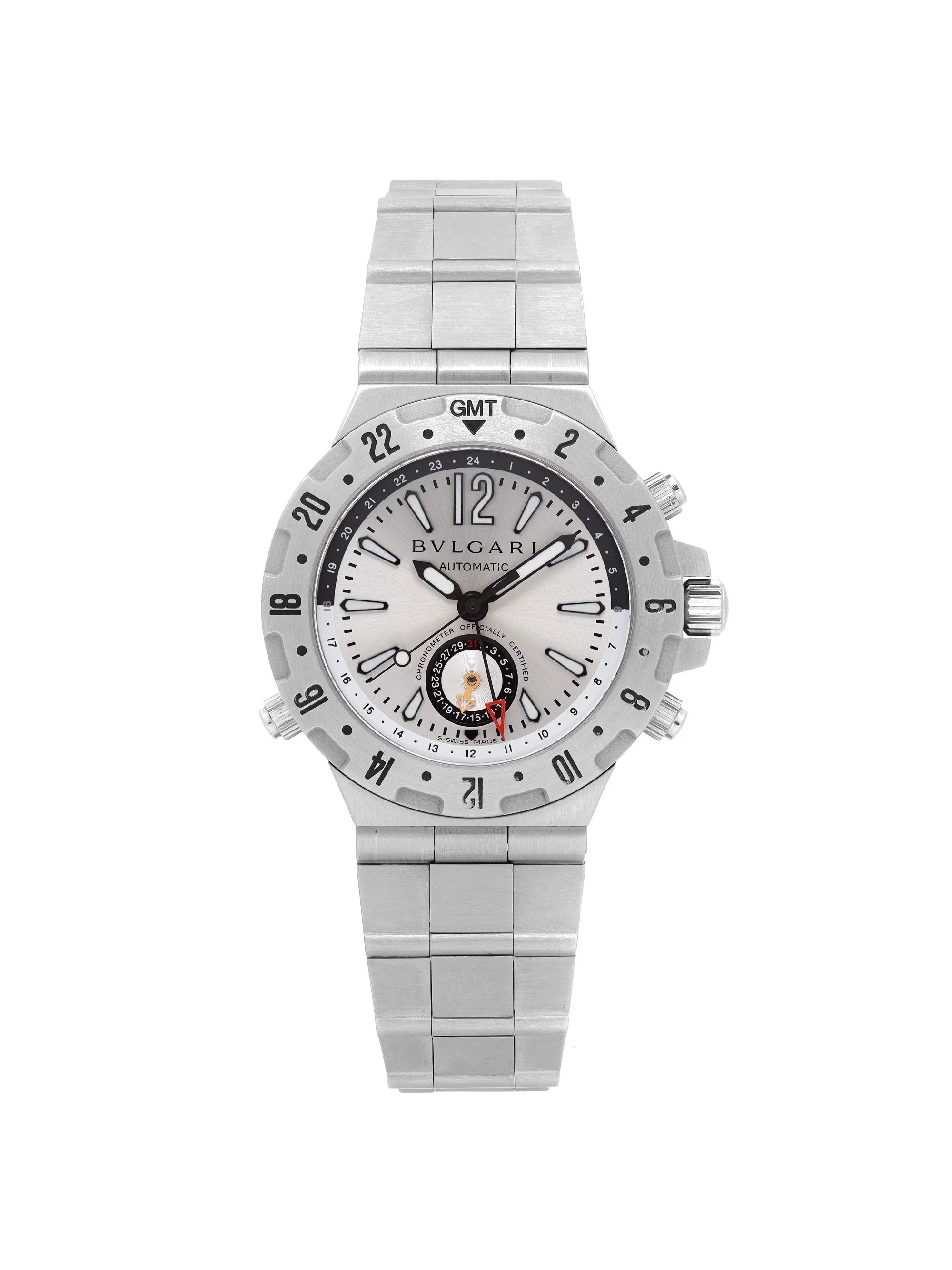 Bvlgari Diagono Professional GMT 40mm Steel Automatic Mens Watch GMT40S