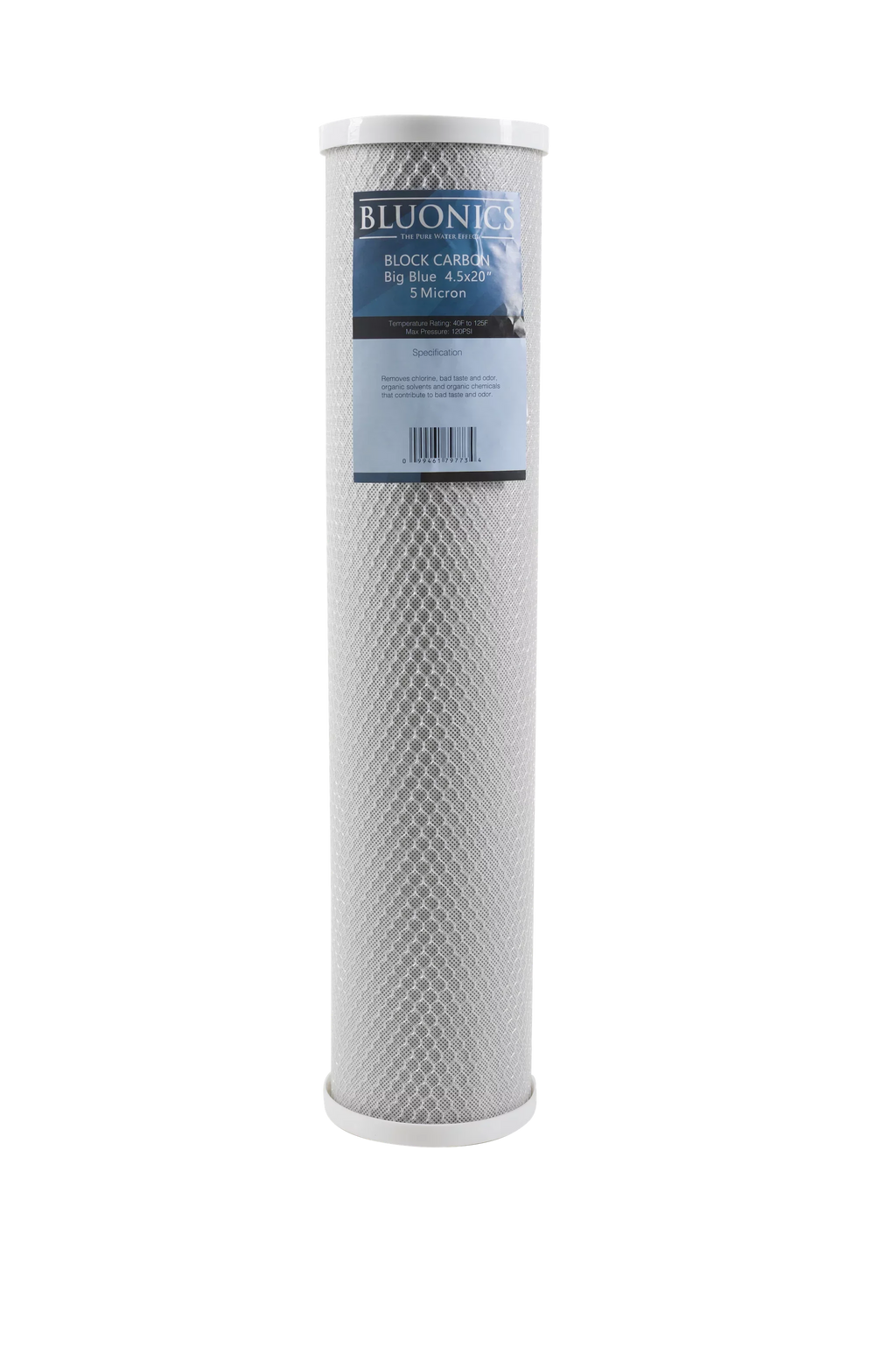 Two 20" Big Blue Whole House Liquid Filter w/Pleated Sediment & Carbon Filters Clear Blue Transparent Housings