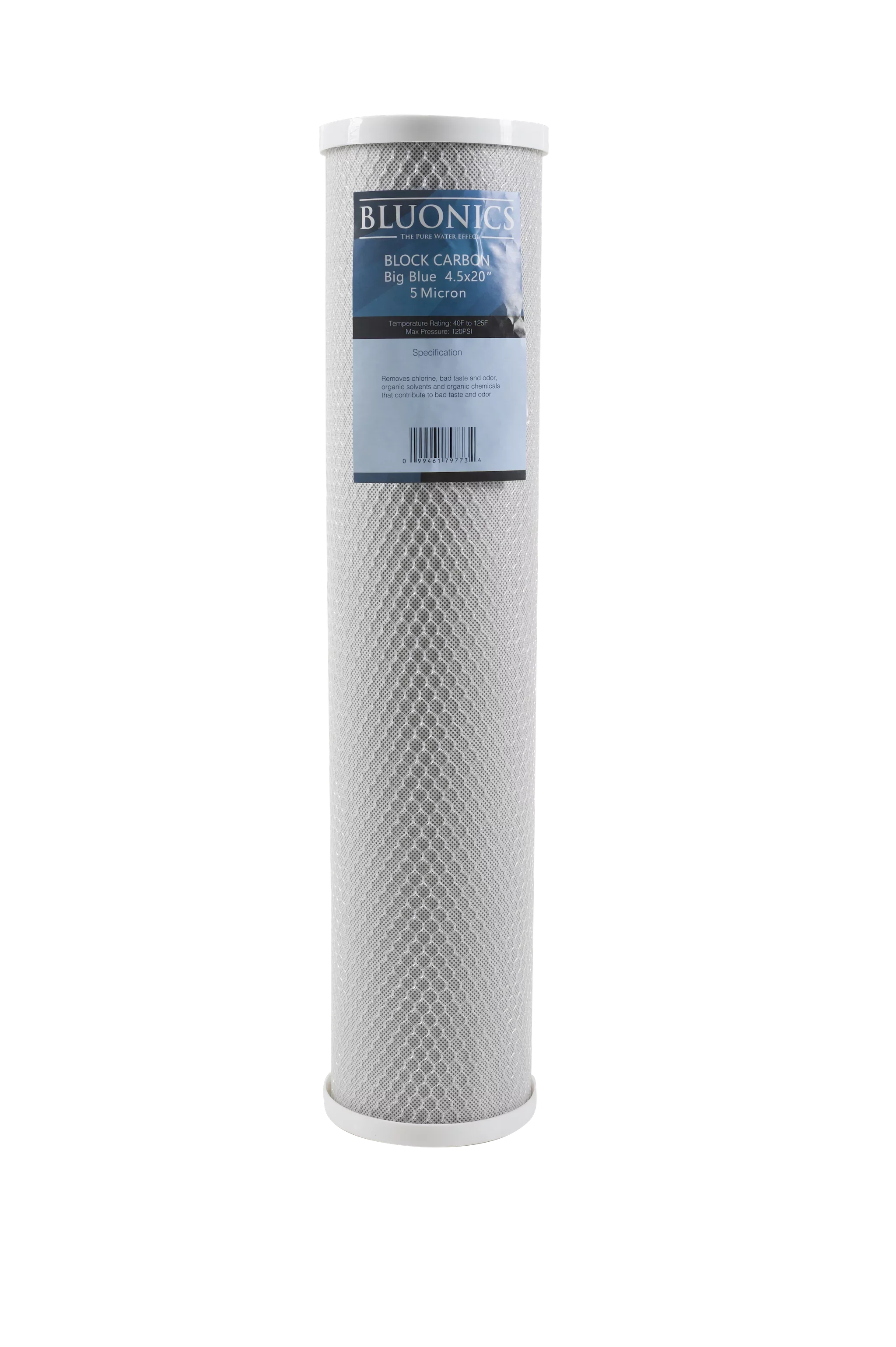 Two 20" Big Blue Whole House Liquid Filter w/Pleated Sediment & Carbon Filters Clear Blue Transparent Housings