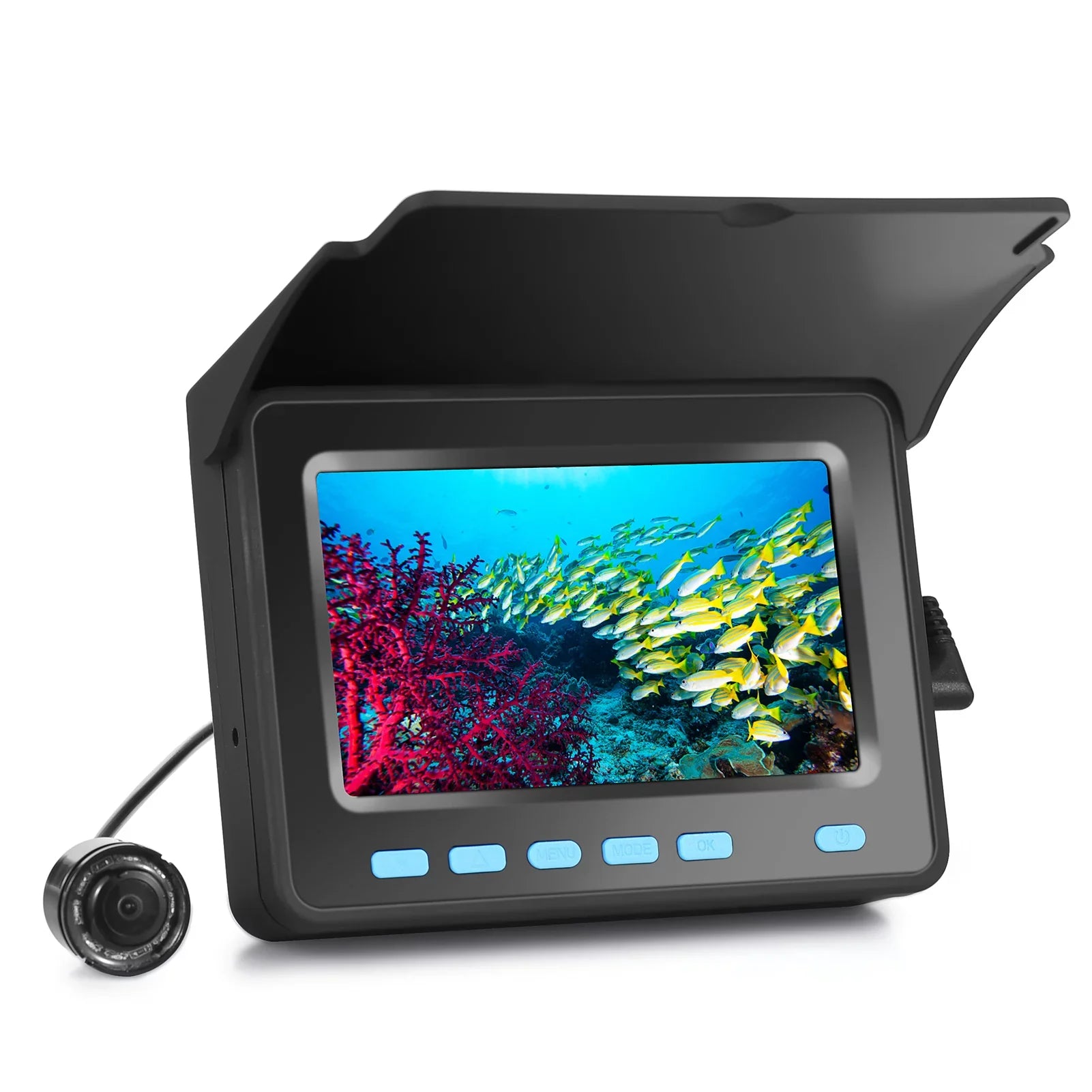 Fluid Fishing Camera with 4.3'' LCD - 20M/30M 1200TVL Fish Finder with 8PCS IR LED Night Vision for Ice and Boat Fishing