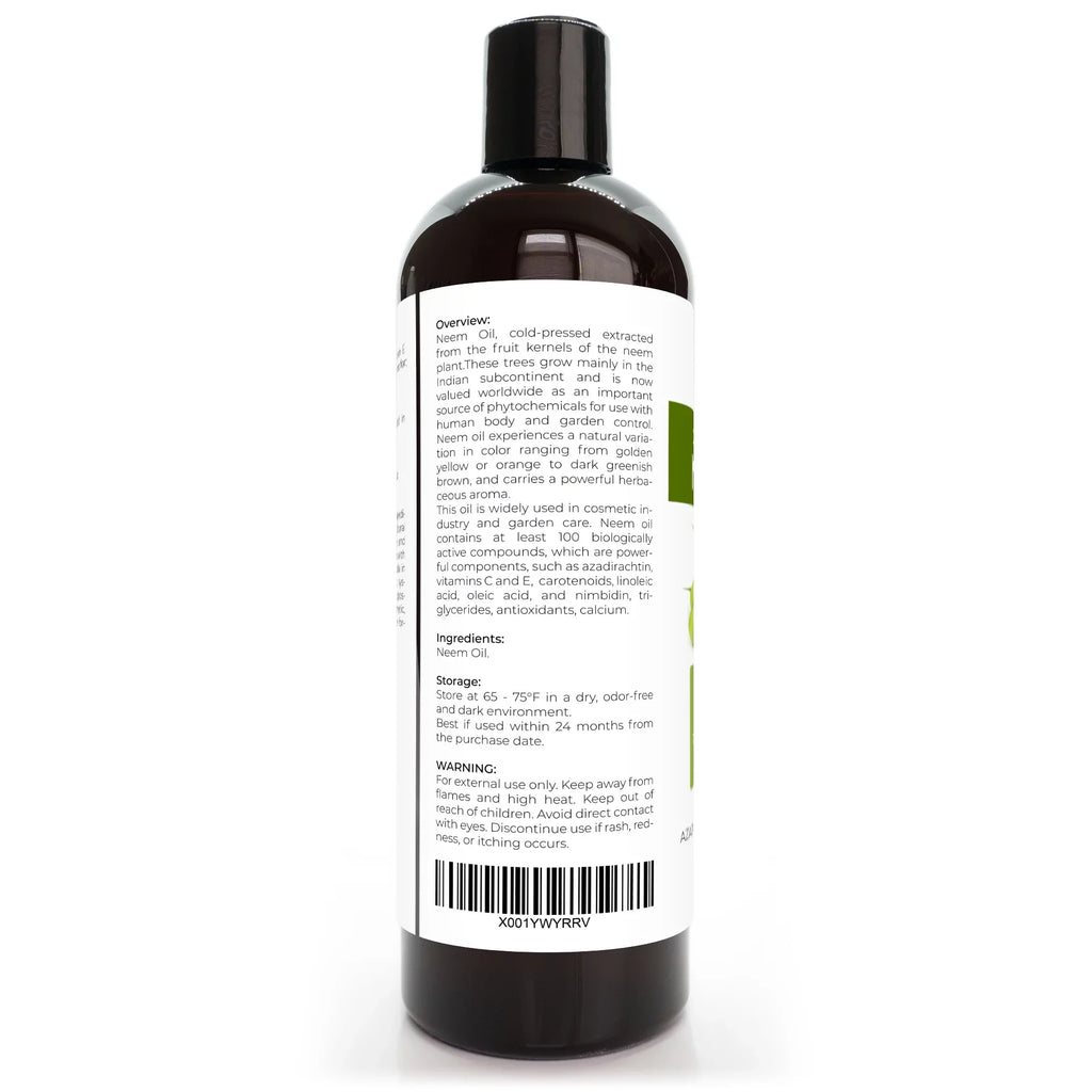 Velona Neem Oil USDA Certified Organic - 24 oz | 100% Pure and Natural Carrier Oil | Virgin, Unrefined, Cold Pressed | Hair, Body and Skin Care | Use Today - Enjoy Results