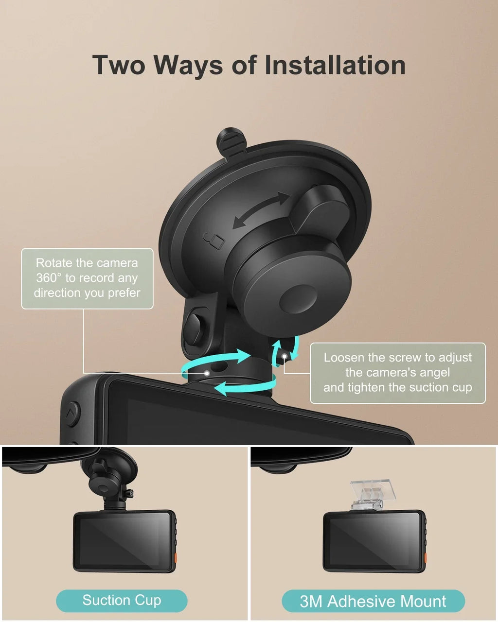 iZEEKER Dash Cam GD100 1080P Car Dash Camera, 3" LCD Monitor 170° Wide Angle, G-Sensor, Accident Record, Loop Recording,Black