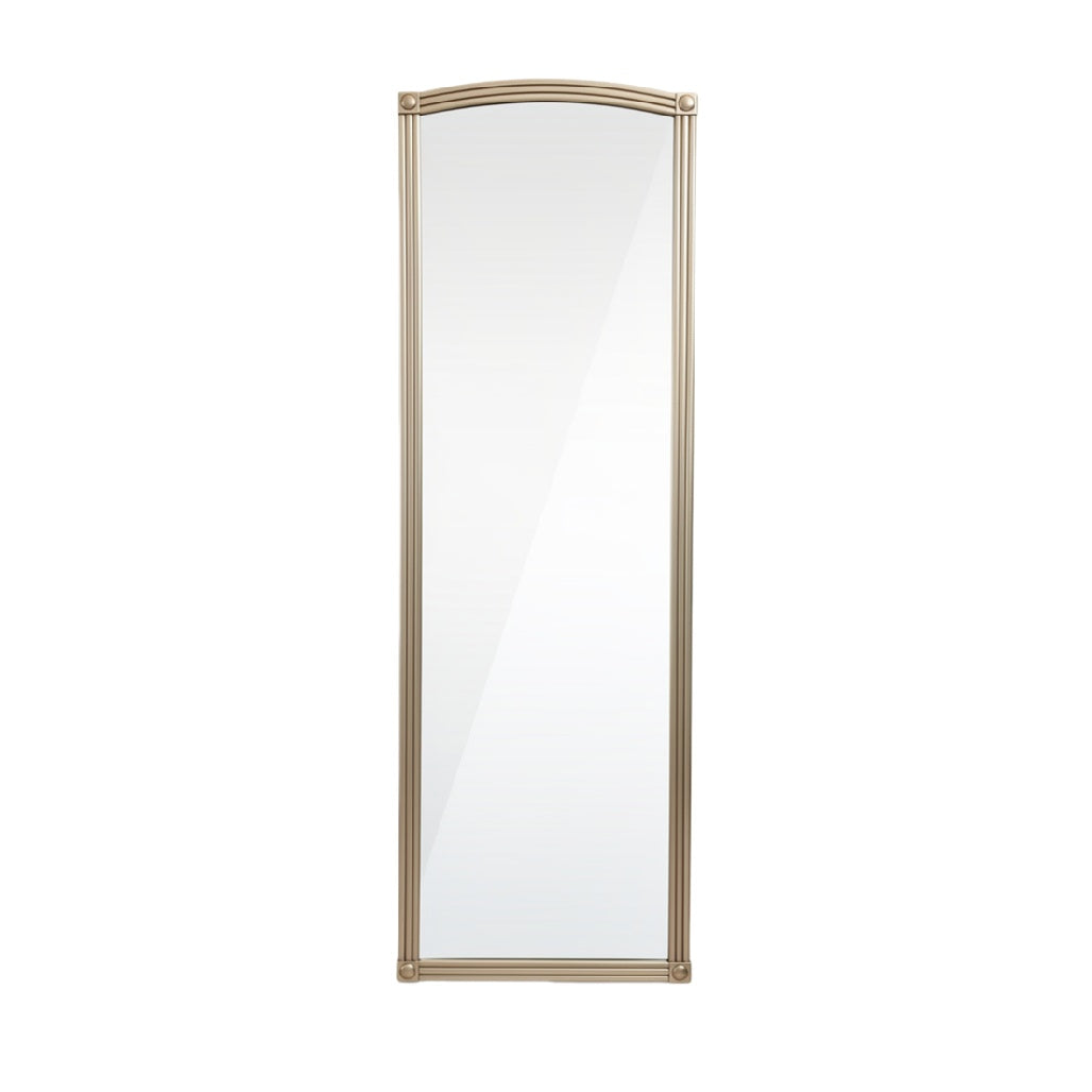 Full-Length Gold Framed Mirror: Elegant Arch Top Design