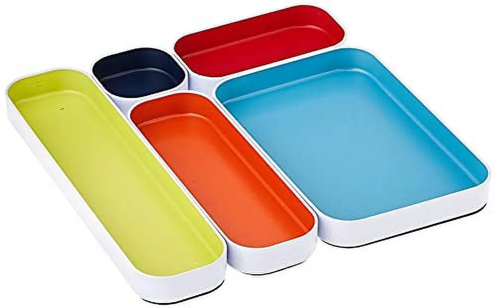 Three By Three Seattle Drawer Organizer 1" Set of 5 (52281),Multi Multi 1" S/5