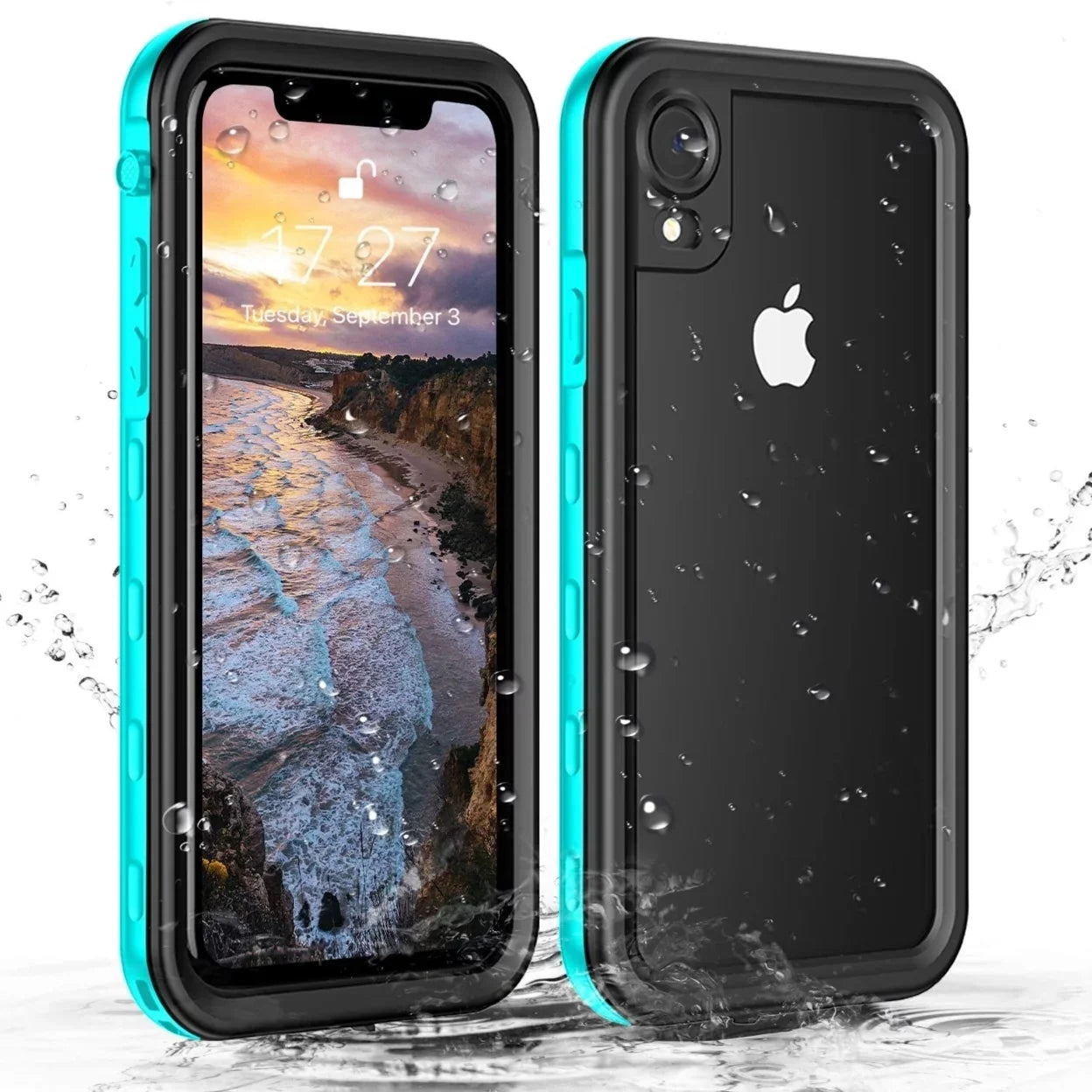 For iPhone XR Fluid Case Cover Built-in Display Protector Fully Sealed Life Shockproof Snowproof Fluid