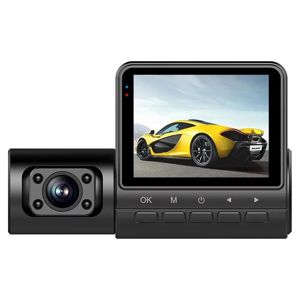 Pinnaco Dash Camera 3 Cameras 2in Clear Car Rearview Mirror Car Video Recording Camcorder Auto Safety Recorder