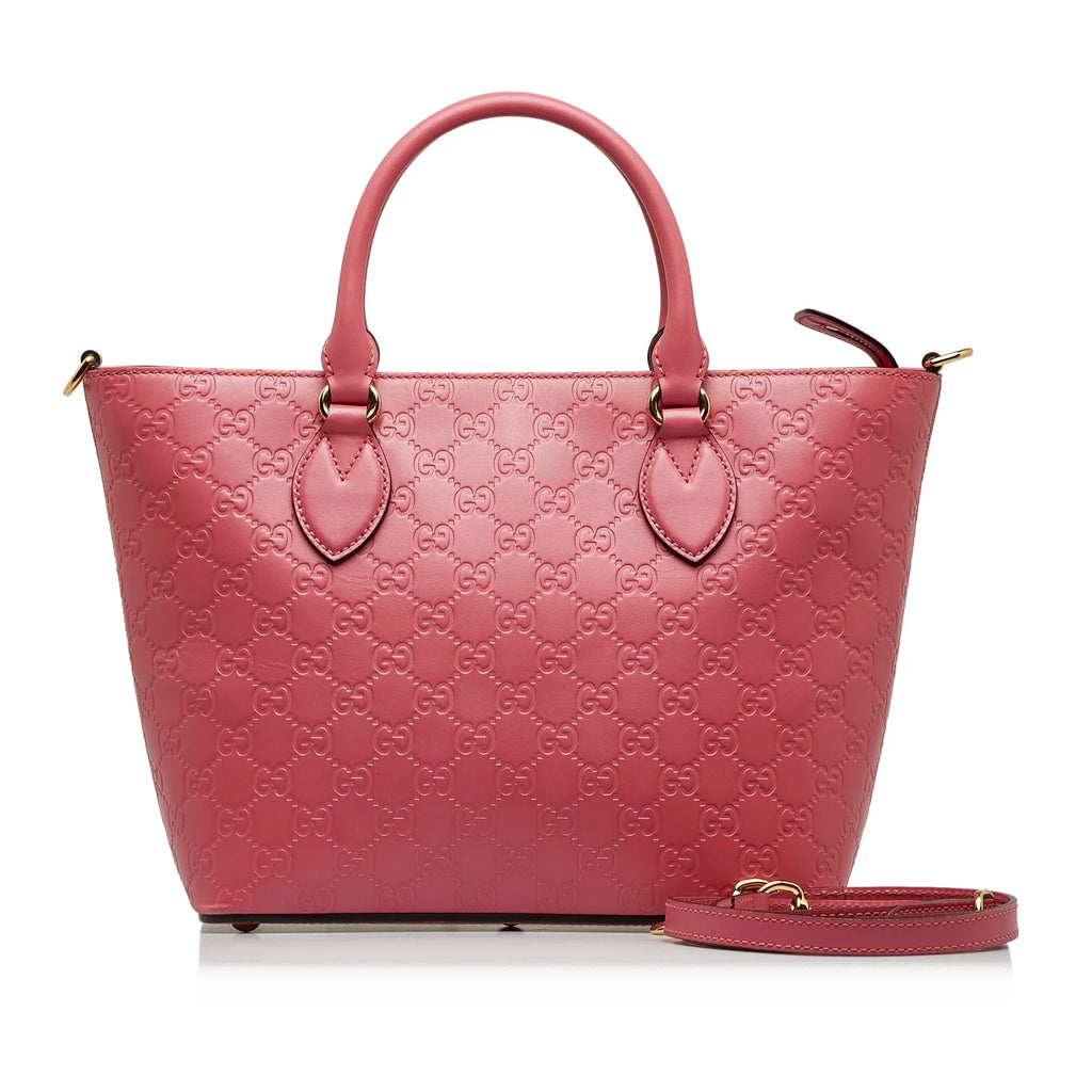 Pre-Owned Authenticated Gucci Guccissima Satchel Calf Leather Pink Unisex (New with Defects)