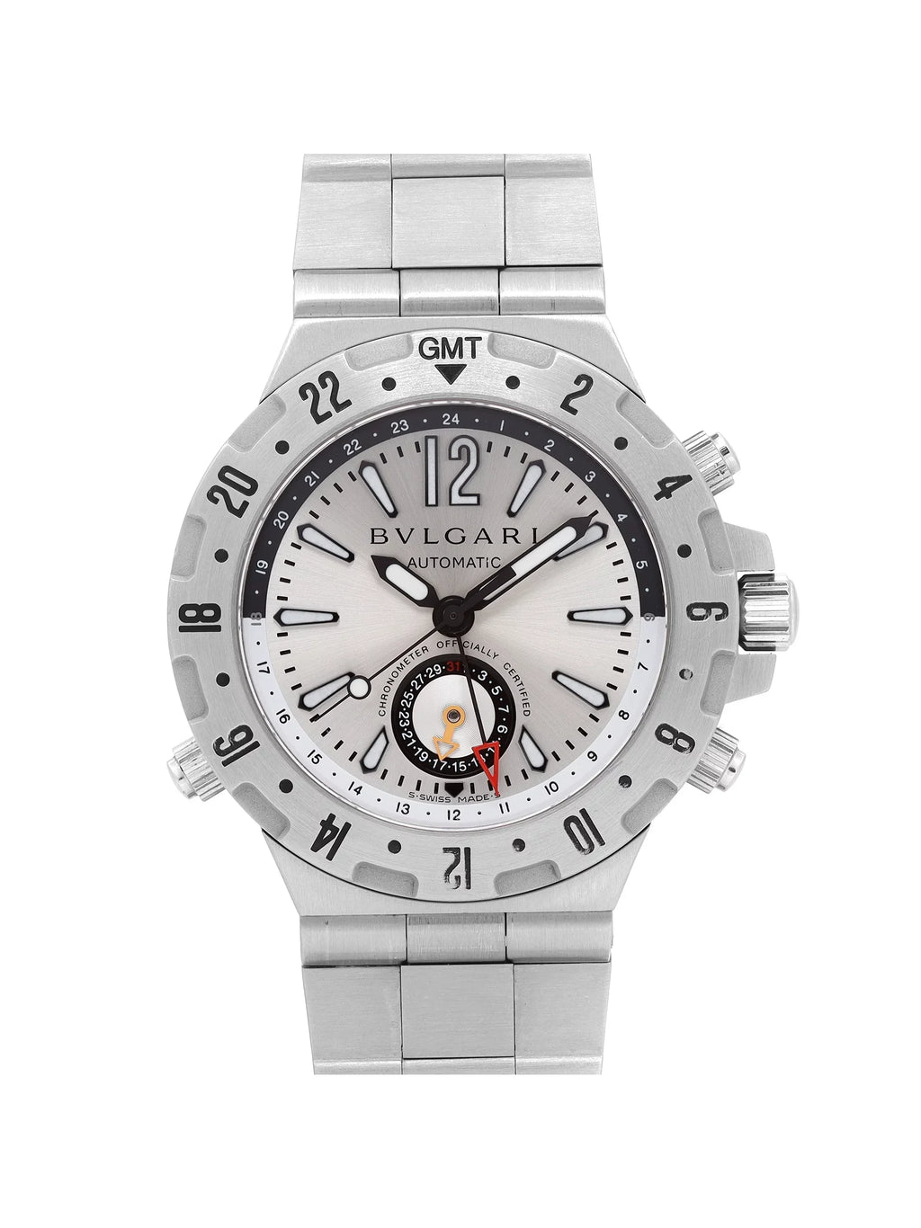 Bvlgari Diagono Professional GMT 40mm Steel Automatic Mens Watch GMT40S