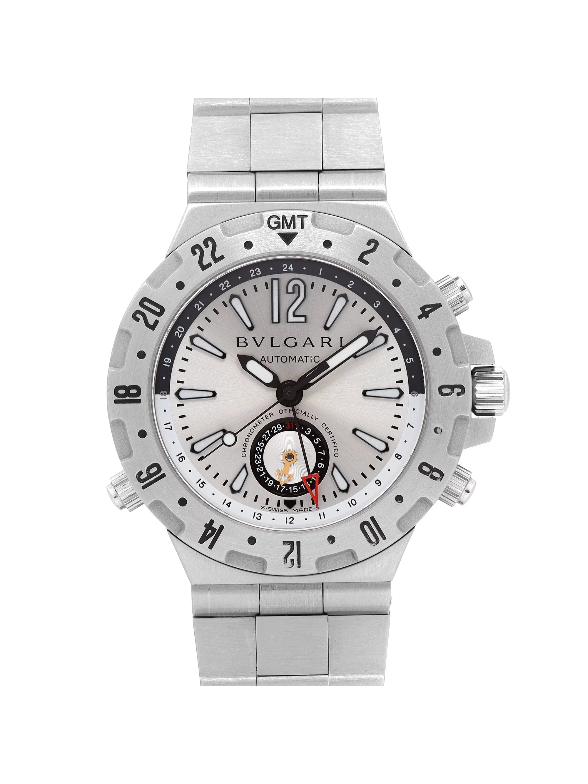 Bvlgari Diagono Professional GMT 40mm Steel Automatic Mens Watch GMT40S