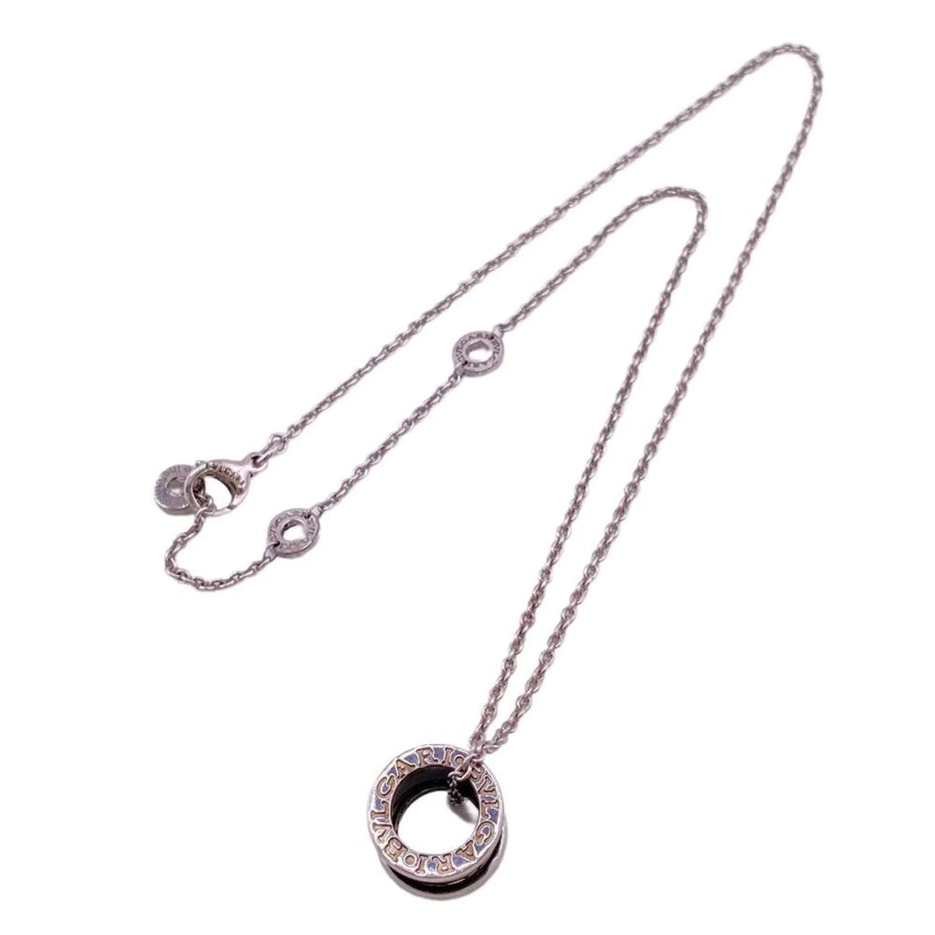 Pre-Owned BVLGARI B. Zero One 925 Save the Children Charity Necklace Black Men's Women's Z0005229 (Fair)
